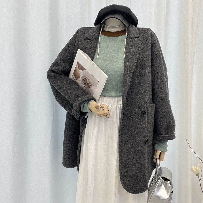 WASSUP 여성코트 하프코트 캐시미어코트 겨울코트 울코트