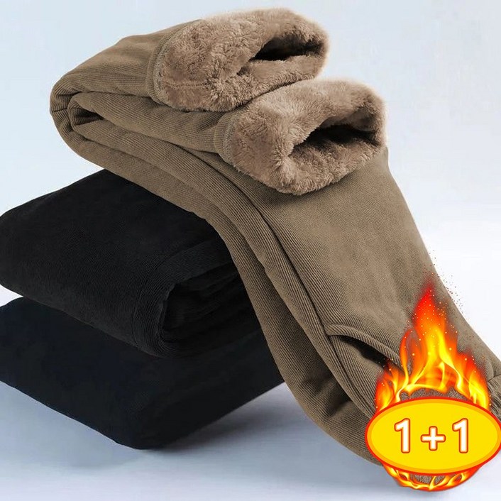 POMTOR 11 여성 겨울 코듀로이바지 도톰한 기모 바지 스판 밴딩 하이웨이스트 캐시미어 팬츠 엄마옷 빅사이즈