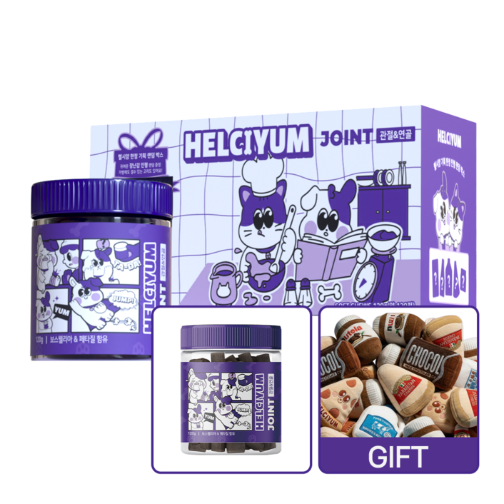 헬시얌 조인트 강아지 간식 관절 영양제 슬개골 탈구 예방 관절 강화 연골 보호 기능성 영양 간식