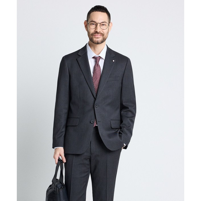 에스티코 남성 울혼방 사방스판 수트세트 슬림핏 그레이