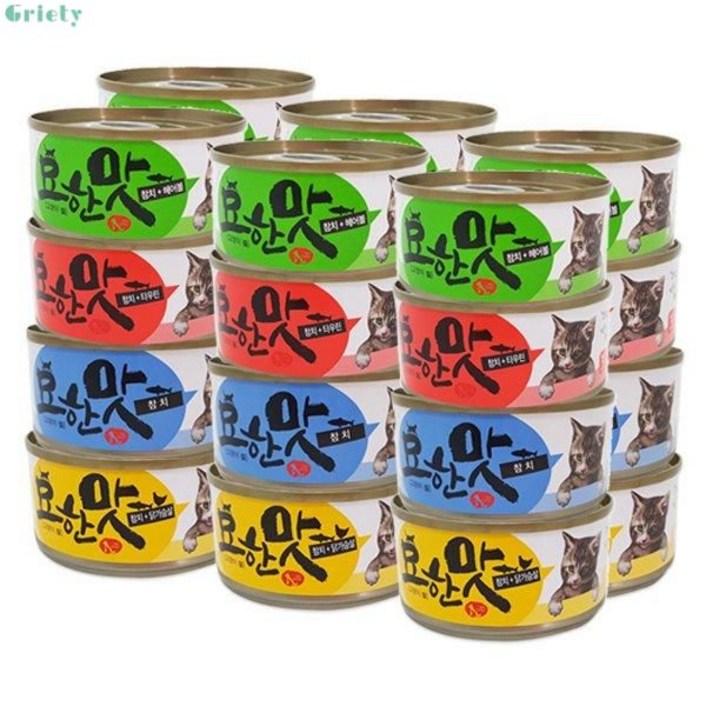 묘한맛 고양이캔 80g x 24개 1박스 (참치닭가슴살타우린헤어볼)