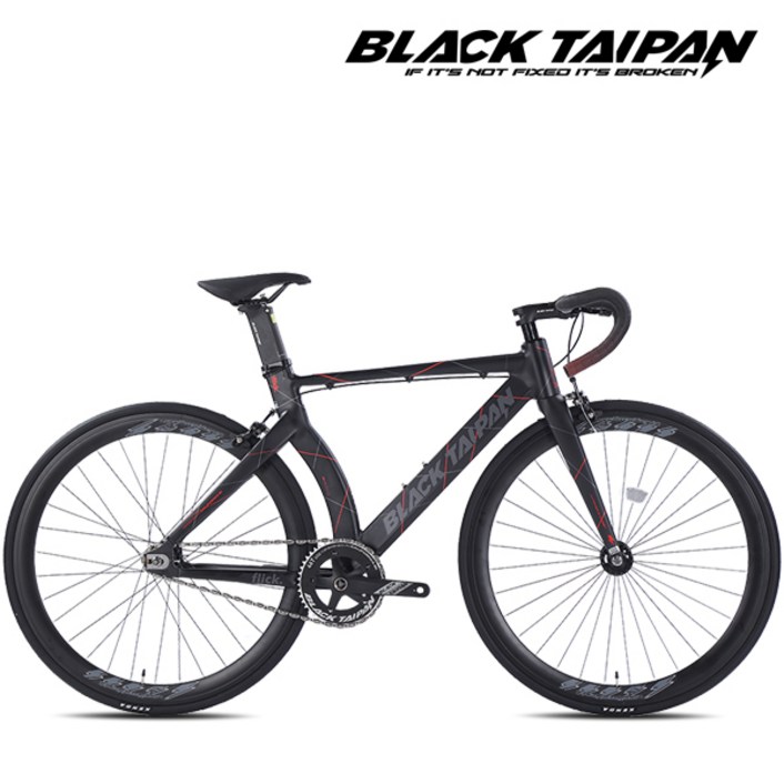 블랙타이판 카본포크 알루미늄 에어로 프레임 픽시자전거 플릭 700C 완조립, 1개, 165cm, 플릭 510 매트블랙+레드 조립+사은품F(고정기어)