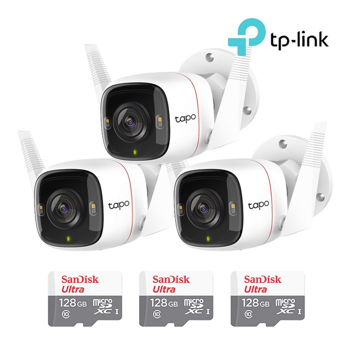 TPLink Tapo C320WS＋128GB Micro SD카드 3팩 CCTV 세트