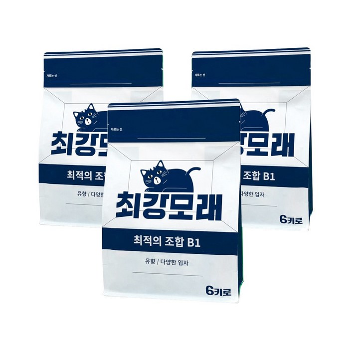 21 최강모래 최적의 조합 B1 6kgx3, 고양이모래 와이오밍 벤토나이트모래, 6L, 3개