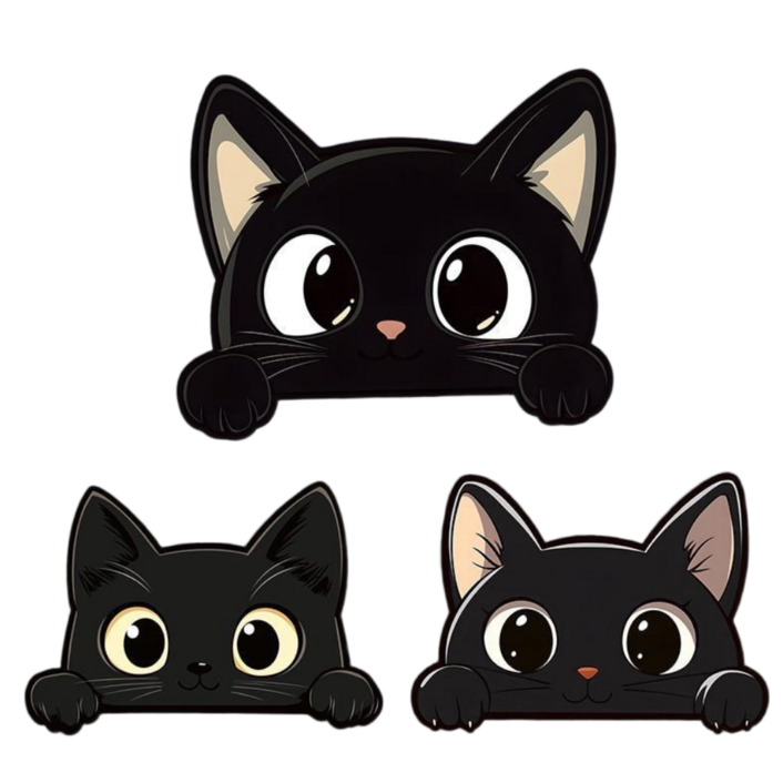 태현스토어 자동차 흠집 스티커, 2개, 블랙 중형