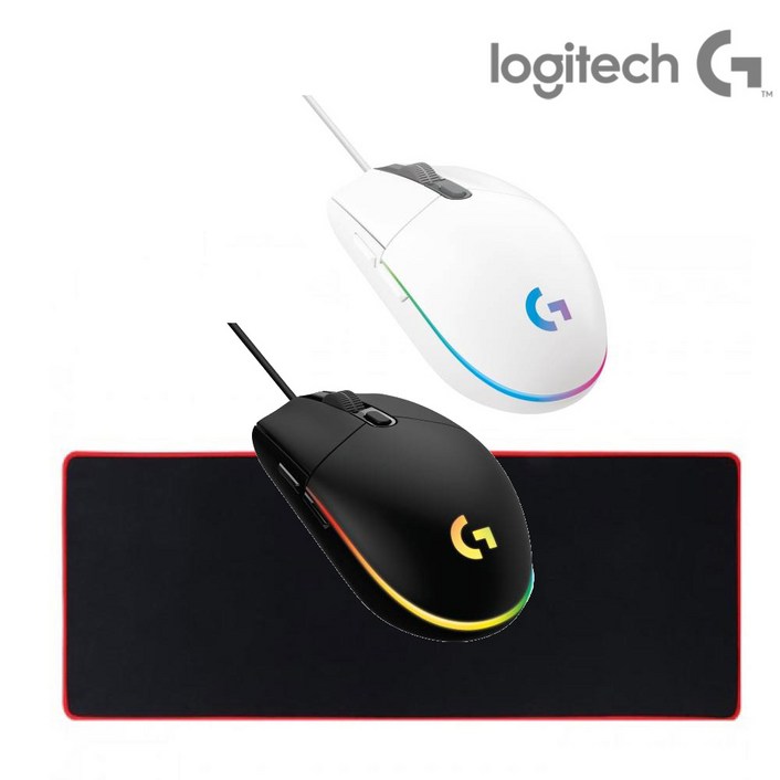 로지텍코리아 정품 G102 2세대 LIGHTSYNC 유선마우스 게이밍 (벌크) + 장패드, 마우스블랙 + 장패드