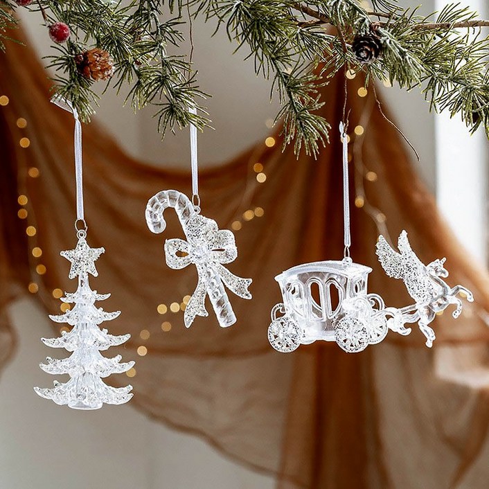 모던앳 아크릴 투명 오너먼트 크리스탈 크리스마스 트리 장식 소품