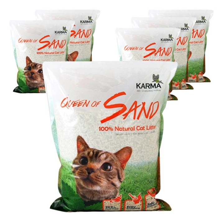 카르마 퀸오브샌드 고양이 모래, 7L, 3kg, 6개, 오리지널 카르마 퀸오브샌드 고양이 모래, 7L, 3kg, 6개, 오리지널