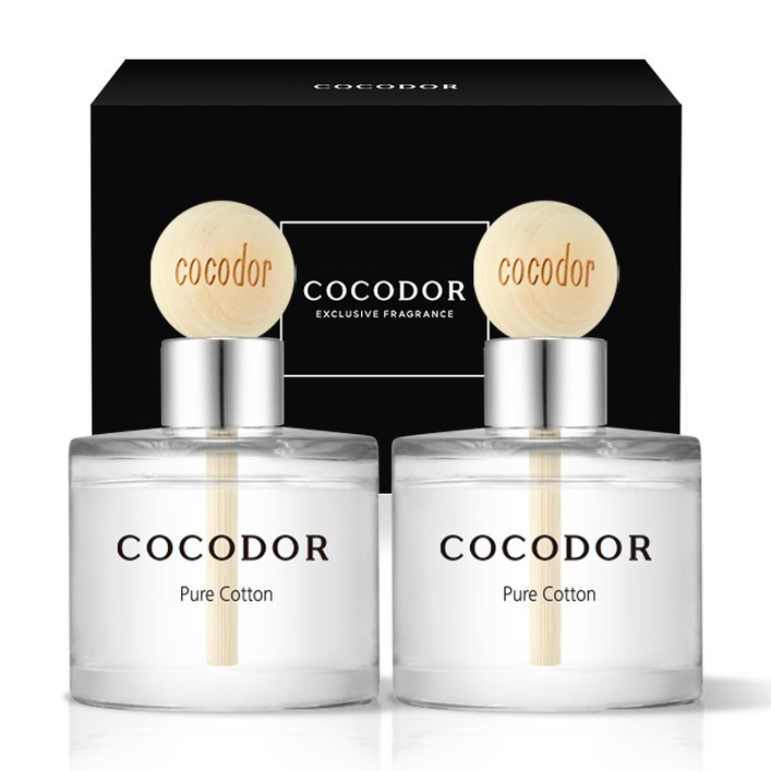 코코도르 우드볼 차량용디퓨저 50ml 2개입, 퓨어코튼, 1세트 코코도르 우드볼 차량용디퓨저 50ml 2개입, 퓨어코튼, 1세트