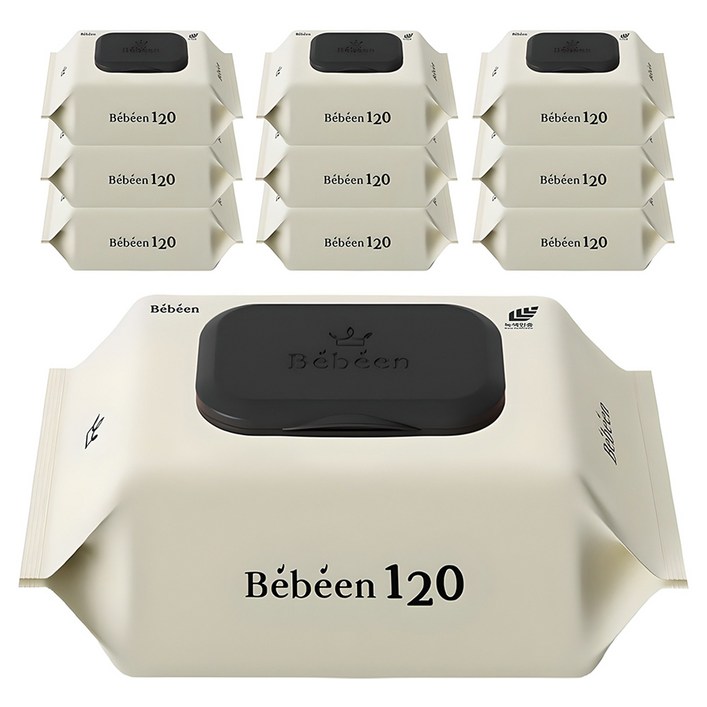 Bebeen 120 영유아물티슈 캡형, 50g, 120매, 10개 Bebeen 120 영유아물티슈 캡형, 50g, 120매, 10개