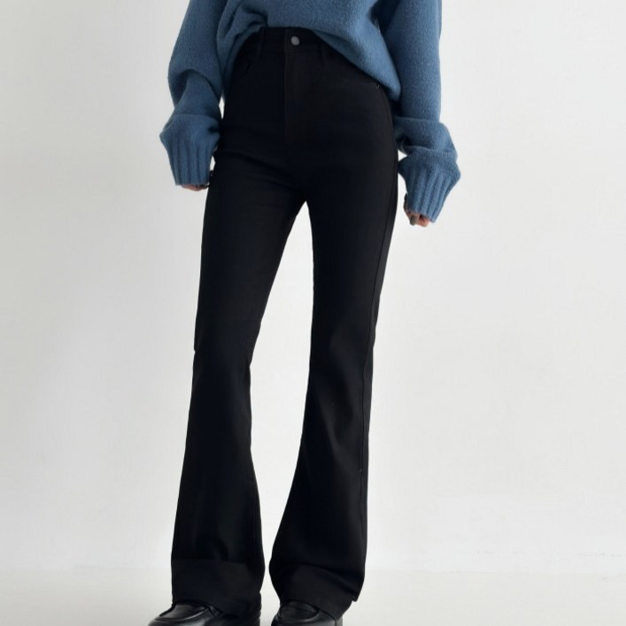 라라온 여성용 롱기본숏 기장 부츠컷 히든밴딩 데님 팬츠 26TSP3626