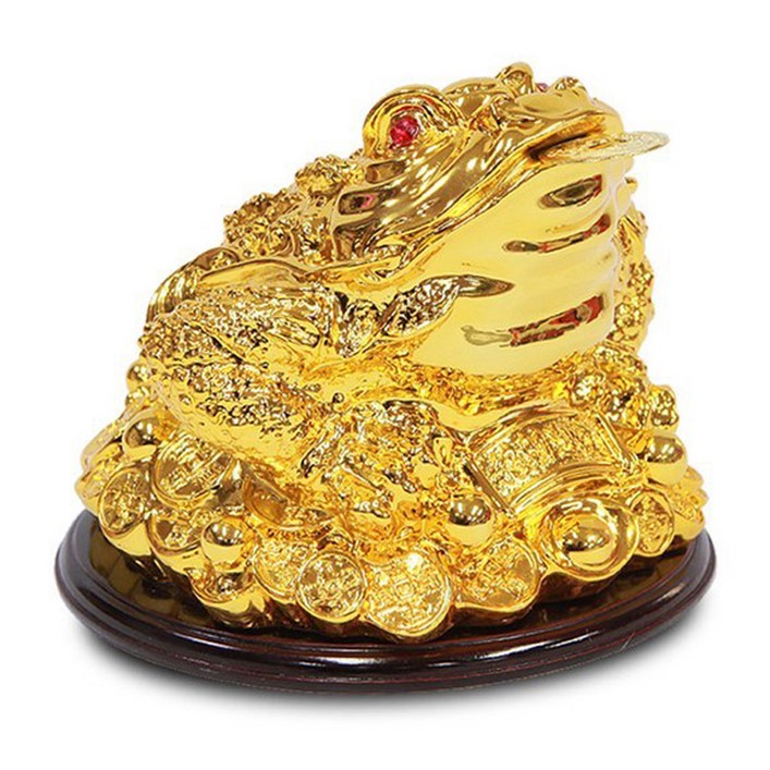 사라코 개업 선물 풍수용품 원형 황금 삼족 두꺼비 조각상