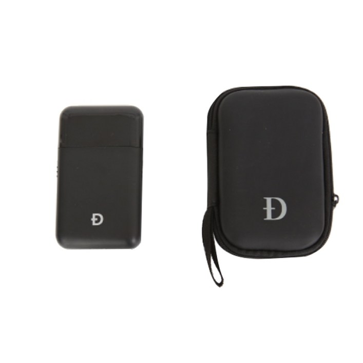 Dr.Elvis 휴대용 선물용 얇은 카드형 전기 충전식 면도기 + 전용 휴대용 파우치, 블랙, DARCMES-001 - 쇼핑앤샵