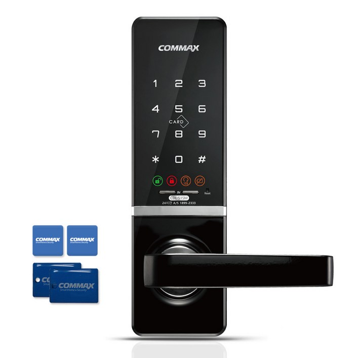 COMMAX 무타공 주키 도어락 + 카드키 4p 세트 CDL-515M, CDL-515M