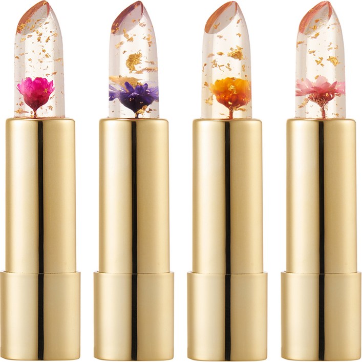 칼리즈메이 꽃 립스틱 4종 세트, 1개, 미닛메이드  드림퍼플  바비돌파우더  플레임레드