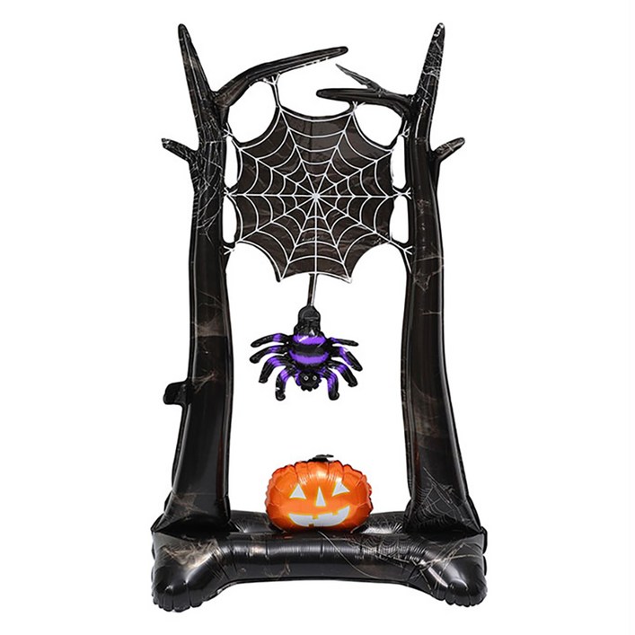 피앤비유니티 할로윈 입체 호일 풍선 15 거미줄 크리피 트리 스탠딩 초대형