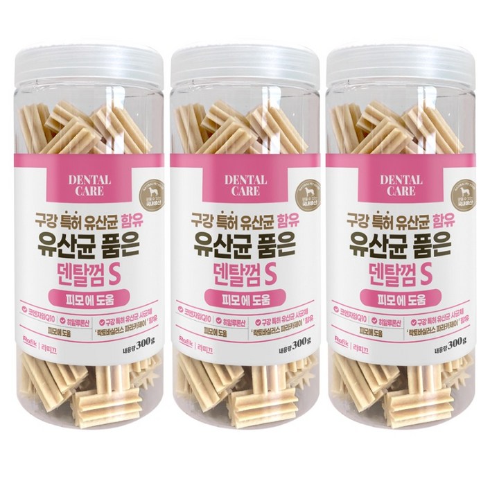 라피끄 강아지 유산균 품은 덴탈껌 S, 300g, 3개, 피모 건강