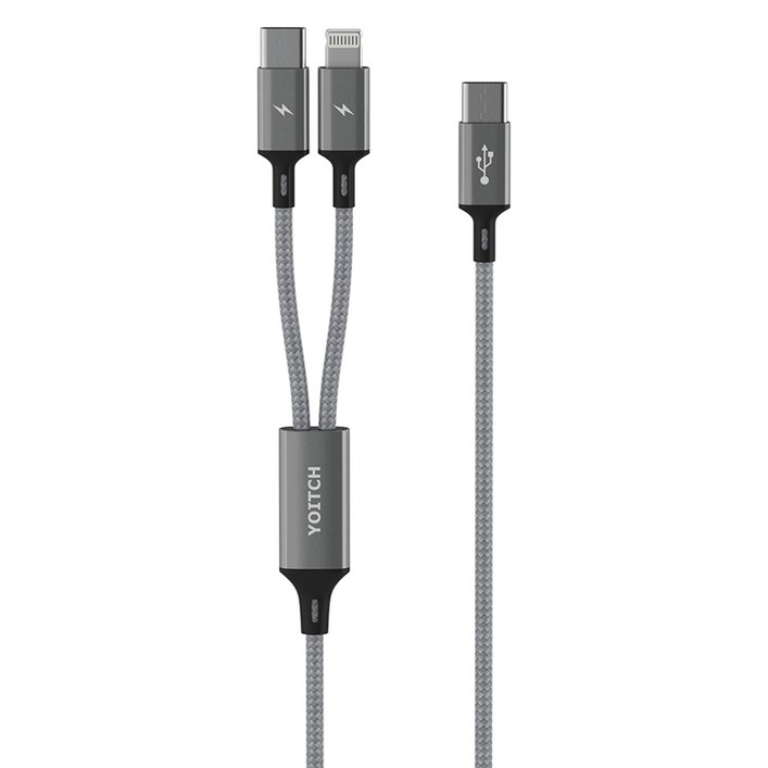 요이치 마운틴 로그C C타입 8핀  C타입 2in1 초고속 충전 케이블, 단일색상, 1개, 70cm