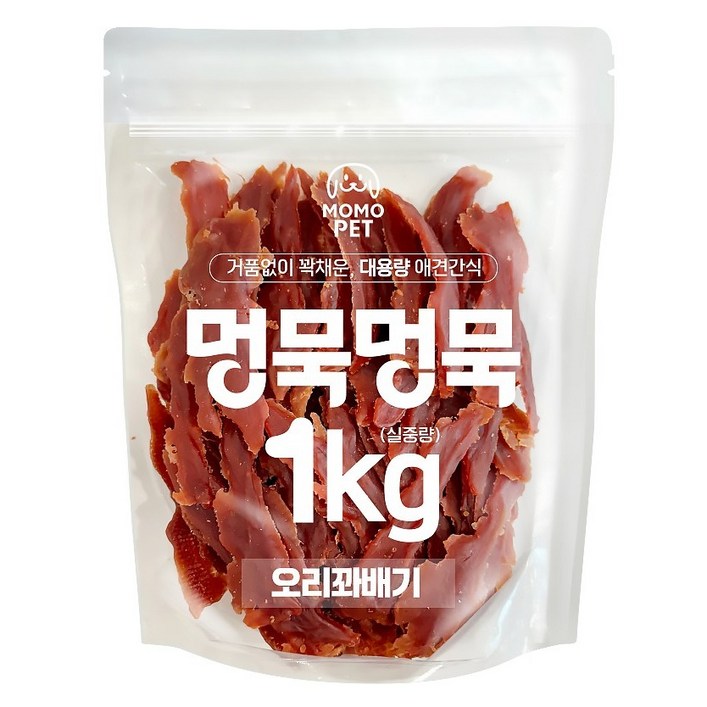 멍묵멍묵 강아지 사사미 육포 대용량 간식, 오리꽈배기, 1kg, 1개