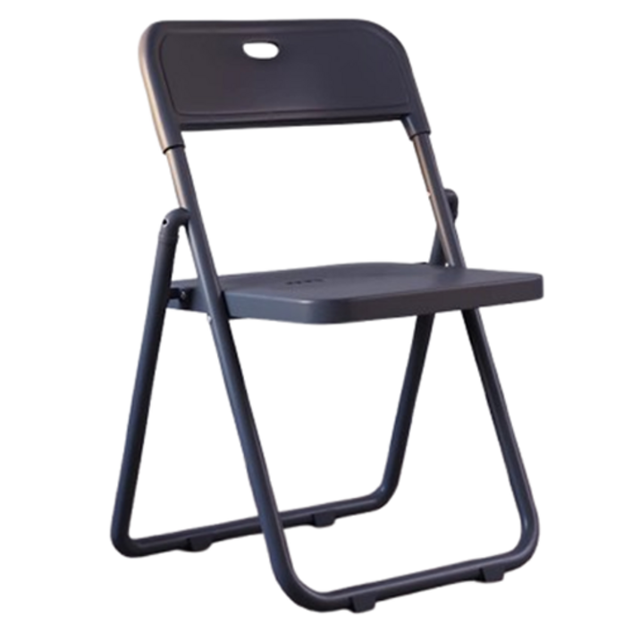 오브민 사각 접이식 식탁의자, 블랙, 1개