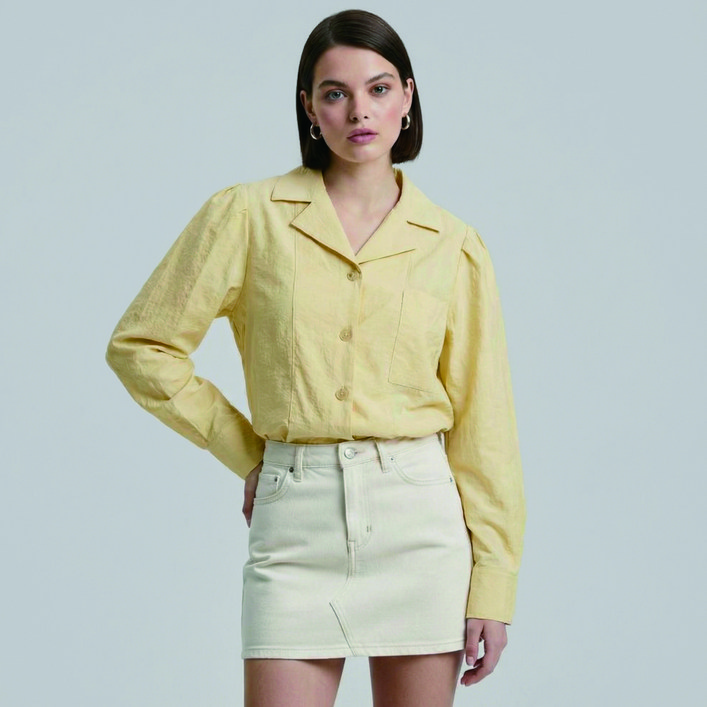 올리브데올리브 여성용 오픈 카라 블라우스