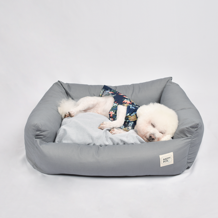 행복한댕냥이 커버분리형 반려동물 꿀잠방석, 그레이, 1개