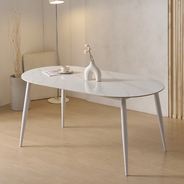 공간사이 로키 세라믹 타원 식탁 방문설치