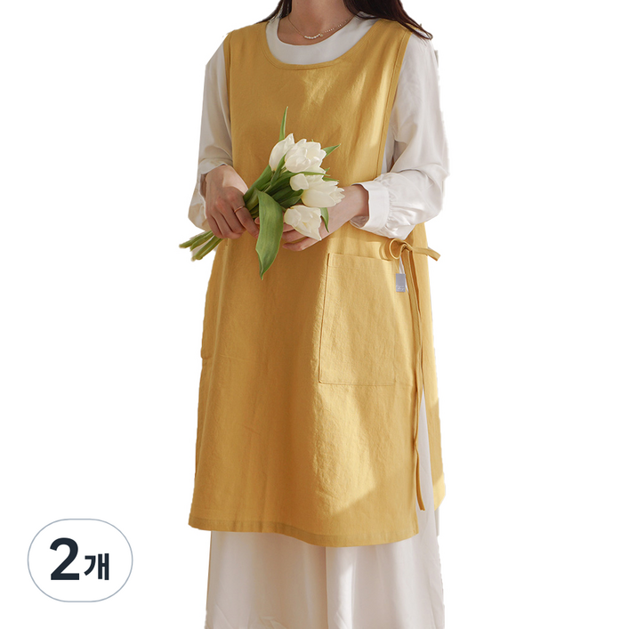 한스데이 미니 트임 린넨 앞치마