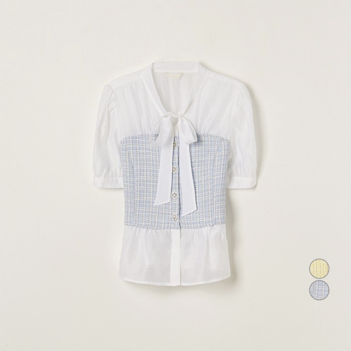로엠 여성용 트위드 매칭 블라우스