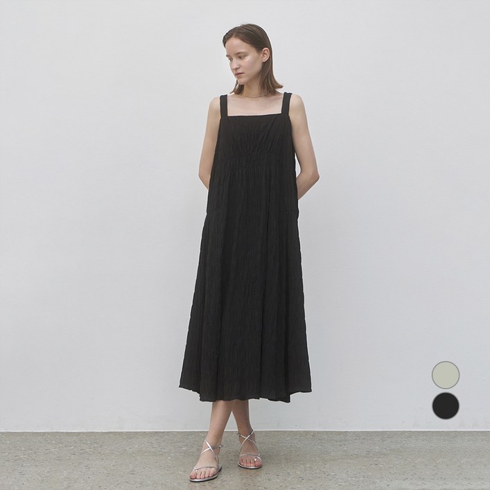 아틀리에나인 여성용 셔링 롱 원피스 OP-6201