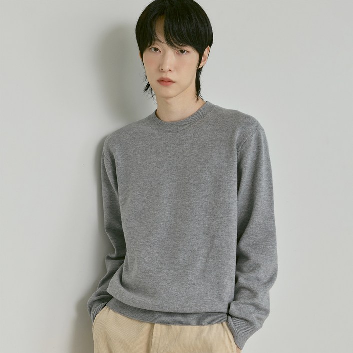 210에디트 남녀공용 라운드넥 말랑 니트 ZZ4SW070