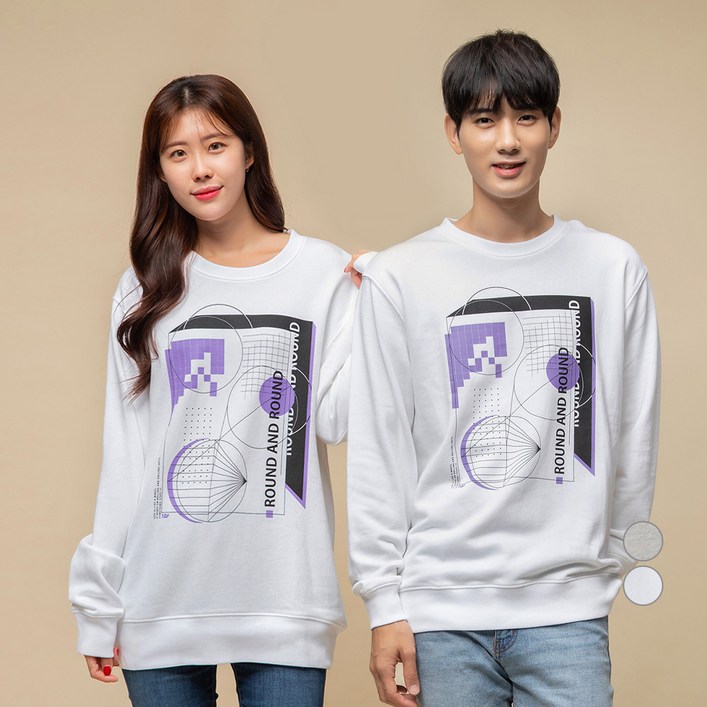 캐럿 남녀공용 릴렉스핏 그래픽 맨투맨 티셔츠 SM05AA