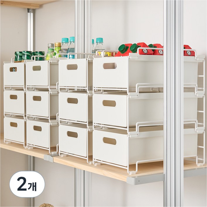 위즈홈 앤스택 슬라이딩 적층 수납함