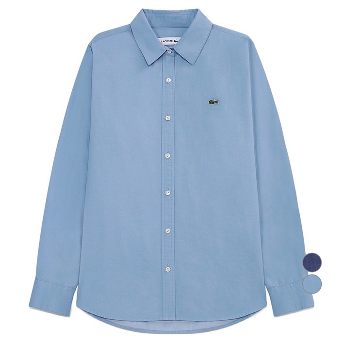 라코스테 여성용 레귤러핏 데님라이크 면 셔츠 CF137E55N