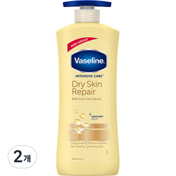 바세린 인텐시브 케어 드라이 스킨 리페어 로션, 600ml, 2개
