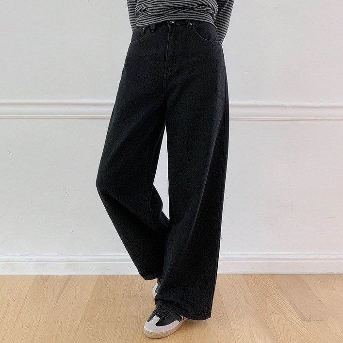 플랜데이 여성용 롱숏 기장 로이 와이드 코튼 팬츠