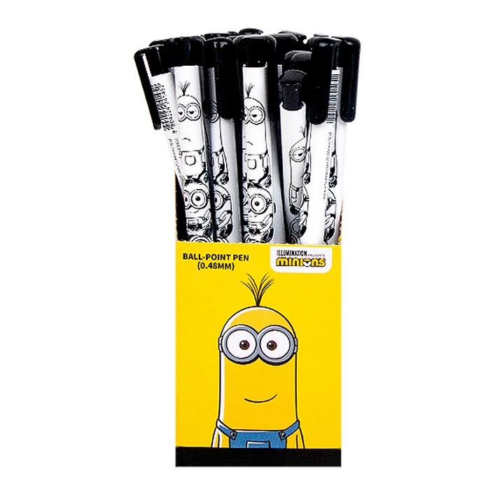 미니언즈 유성볼펜 0.48mm, 흑, 30개