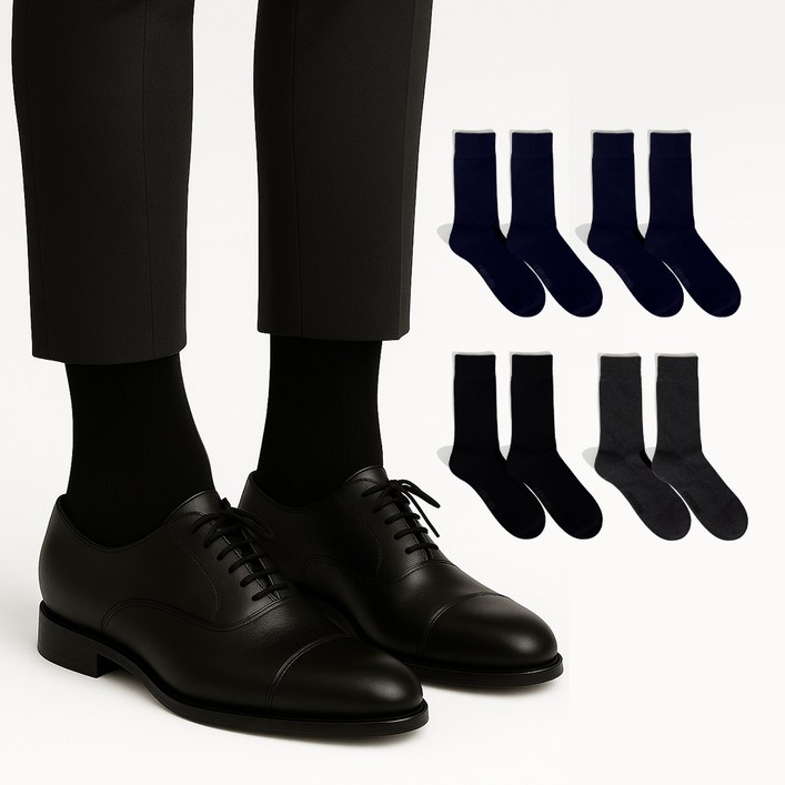 레노마 남성용 파일 정장 양말 5켤례