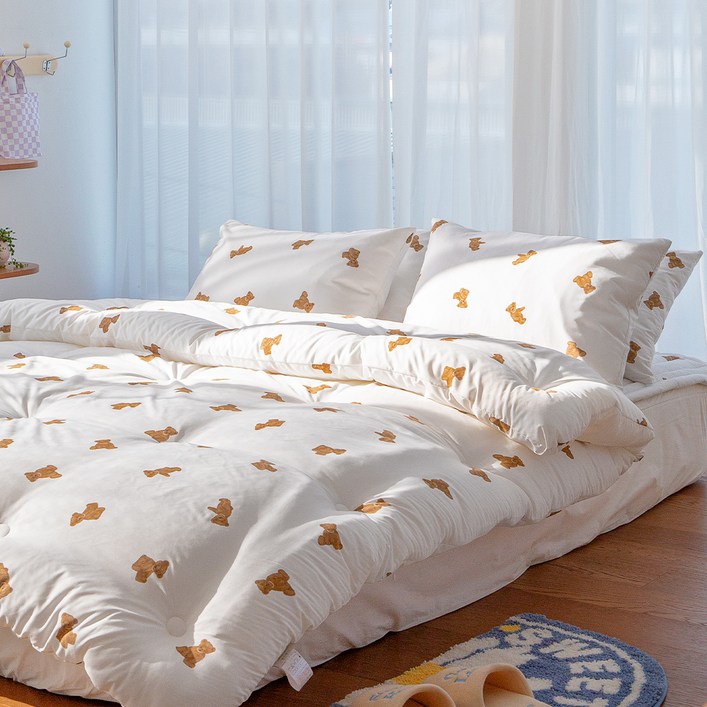 국내 제조 러버베어 부드러운 침구 차렵이불