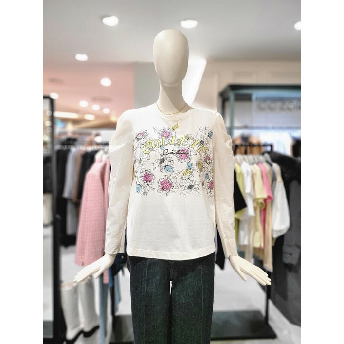 씨씨콜렉트 소매볼륨 레터링 티셔츠C231PSM023 P003124087 380970