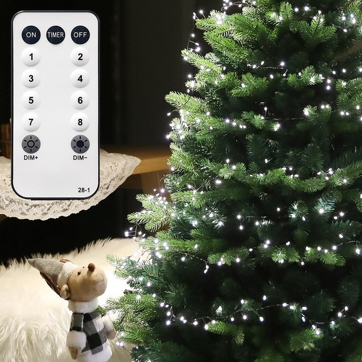 크리스마스 트리전구 LED 지네전구 쥬얼리와이어 2color(어댑터+리모컨포함)