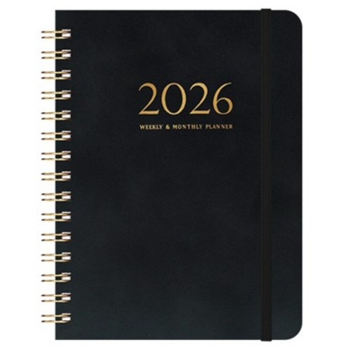 위딜 2026 밴드식 다이어리 날짜형 A5, 블랙