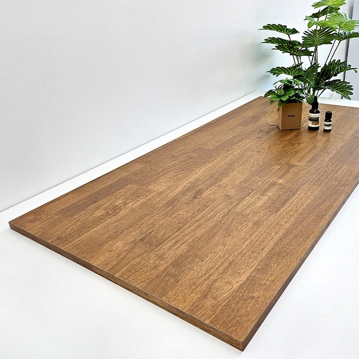 국내제조 E0 친환경소재 사월의가구 나무 우드 상판 식탁 테이블 책상 합판 18T 상판, 월넛, 1단