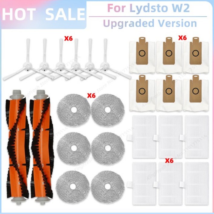 Lydsto W2 TAMA All in One Max Kyvol Cybovac S60 AICLE INS-200 Inic iX10 진공 청소기 부품 - 메인 브러시 사이드 브러시 헤