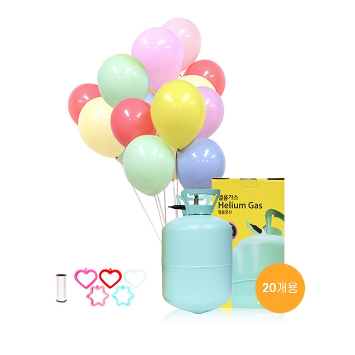 별이네파티 헬륨가스 20개용25cm마카롱랜덤혼합풍선30입컬링리본1개무게추1개 세트
