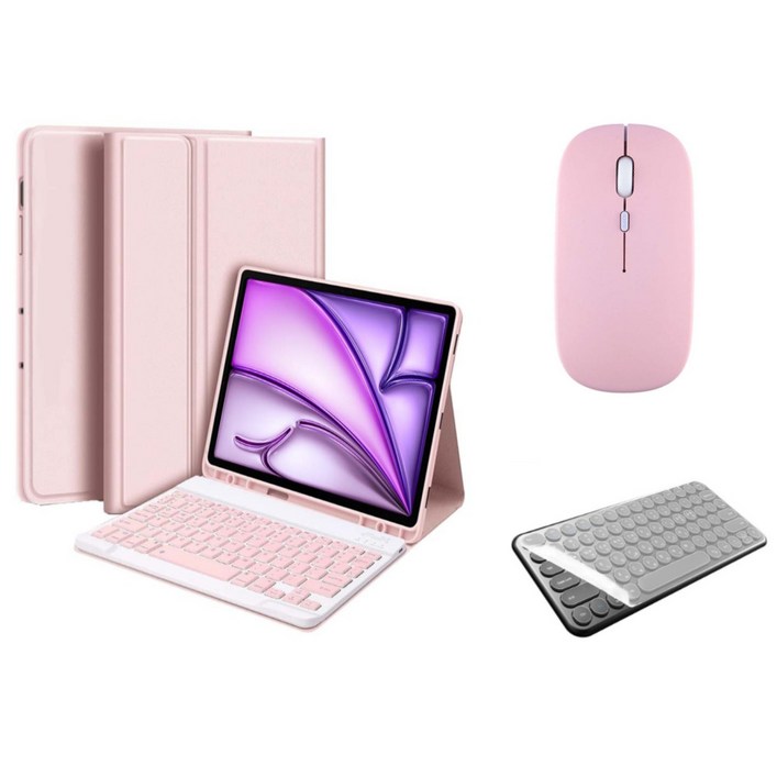 아이패드 호환 에어 프로 미니 12345678910 세대 M2 M4 펜슬 수납 블루투스 키보드 케이스 무선 마우스 세트 iPad Pro Air Mini 케이스나라