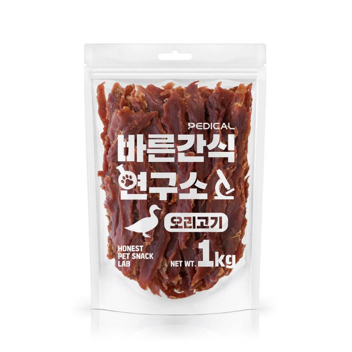 바른간식연구소 오리가슴살 1kg 강아지 육포 대용량간식, 오리가슴살, 1kg, 1개