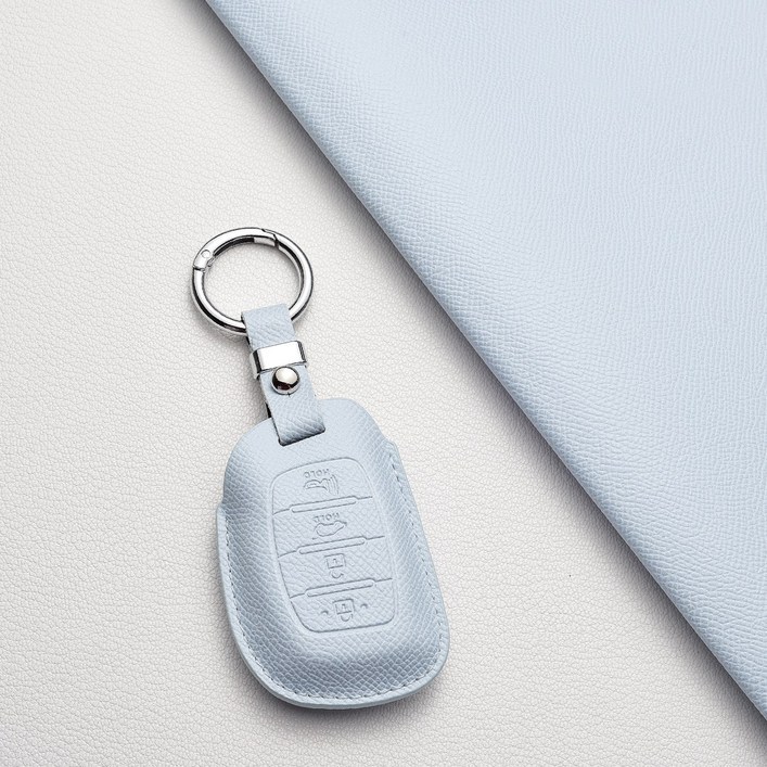 현대 현대 차량 전용 A4타입 신형 스마트키 가죽 케이스 더뉴 캐스퍼 쏘나타 아반떼, 투싼 아이오닉 호환, 현대/A4 타입, 스카이블루