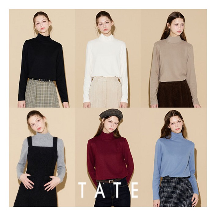 테이트 ○TATE 24FW 여성 양면 기모 티셔츠 6종