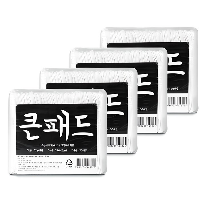 큰패드 76 x 60cm 절약형 50g 대형 40매 x 4팩
